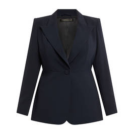 Marina Rinaldi Triacetate Blazer Jacket Navy  - Plus Size Collection