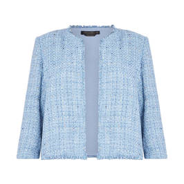 Marina Rinaldi Tweed Jacket Azure Blue - Plus Size Collection