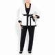 MARINA RINALDI WHITE JACKET WITH BLACK TIPPING