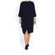 MARINA RINALDI NAVY LONGLINE JACKET WITH WHITE TIPPING