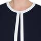 MARINA RINALDI NAVY LONGLINE JACKET WITH WHITE TIPPING