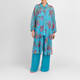 Marina Rinaldi Silk Long Shirt and Vest Twinset Turquoise 