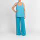 Marina Rinaldi Wide Leg Cady Trouser Turquoise 