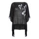 MARINA RINALDI BLACK SILK EMBROIDERED CAPE