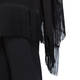 MARINA RINALDI BLACK SILK EMBROIDERED CAPE