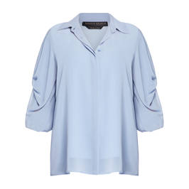 Marina Rinaldi Georgette Shirt Azure Blue - Plus Size Collection