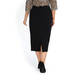 MARINA RINALDI BLACK PENCIL SKIRT WITH BACK SPLIT 