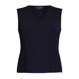 Marina Rinaldi Triacetate Top Navy  - Plus Size Collection
