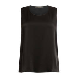 Marina Rinaldi Shiny Satin Vest Black Optional Sleeves  - Plus Size Collection