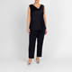 Marina Rinaldi Silk Acetate Drape Vest Navy 