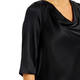 Marina Rinaldi Silk Acetate Cowl Neck Top Optional Sleeves Navy