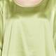 MARINA RINALDI GREEN SILK SATIN SCOOP NECK TOP 