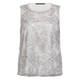 Marina Rinaldi Satin Top With Lace And Sequin Embroidery Silver