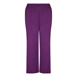 MARINA RINALDI SATIN PULL ON TROUSER PURPLE  - Plus Size Collection