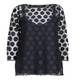 MARINA RINALDI NAVY EMBROIDERED TULLE POLKA DOT TOP