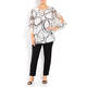 MARINA RINALDI SPLIT ARM WHITE AND BLACK TUNIC