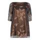 MARINA RINALDI VOILE TUNIC WITH BRONZE LAME LEAF