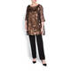 MARINA RINALDI VOILE TUNIC WITH BRONZE LAME LEAF