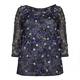 MARINA RINALDI LACE TUNIC WITH FLORAL APPLIQUES 