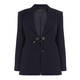 MARINA RINALDI NAVY EYELET FASTEN BLAZER