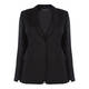 MARINA RINALDI BLACK LINED LINEN BLAZER 