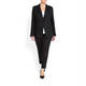 MARINA RINALDI BLACK LINED LINEN BLAZER 