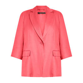 Marina Rinaldi Half-Lined Flax Jacket Coral - Plus Size Collection