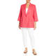 Marina Rinaldi Half-Lined Flax Jacket Coral