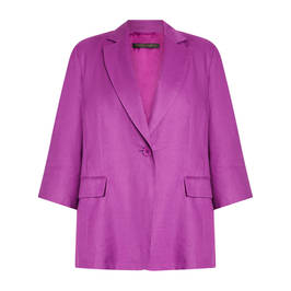 Marina Rinaldi Half-Lined Flax Jacket Purple  - Plus Size Collection