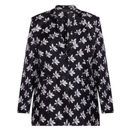 Marina Rinaldi Silk Floral Jacket Black  - Plus Size Collection