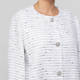 Marina Rinaldi Yarn-Dyed Collarless Duster Coat White