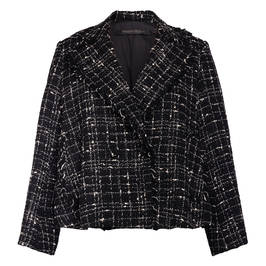 Marina Rinaldi Tweed Jacket Black  - Plus Size Collection