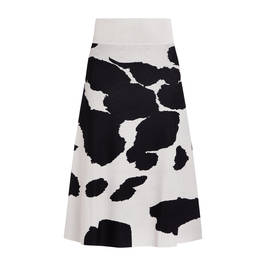 Marina Rinaldi Abstract Animal Print Knitted Skirt Black and Chalk - Plus Size Collection