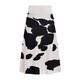 Marina Rinaldi Abstract Animal Print Knitted Skirt Black and Chalk