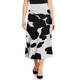 Marina Rinaldi Abstract Animal Print Knitted Skirt Black and Chalk