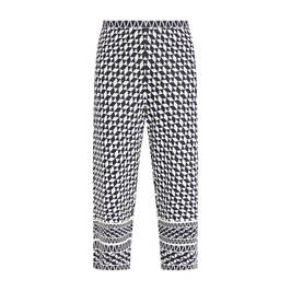 Marina Rinaldi Cropped Knitted Geometric Print Trousers Navy - Plus Size Collection