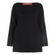 Marina Rinaldi Black Ribbed Wax Panel Knitted Tunic