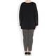 Marina Rinaldi Black Ribbed Wax Panel Knitted Tunic