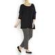 Marina Rinaldi Black Ribbed Wax Panel Knitted Tunic