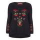 MARINA RINALDI BLACK EMBROIDERED KNITTED TUNIC