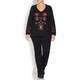 MARINA RINALDI BLACK EMBROIDERED KNITTED TUNIC