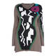 MARINA RINALDI ABSTRACT PRINT LONGLINE INTARSIA SWEATER