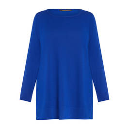 Marina Rinaldi Virgin Merino Wool Knitted Tunic China Blue - Plus Size Collection
