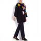 Marina Rinaldi navy Silk Cotton Blend floral intarsia knitted TUNIC