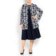 MARINA RINALDI COTTON BLEND JACKET NAVY AND WHITE
