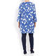 MARINA RINALDI PRINTED LONG JACKET BLUE