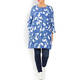 MARINA RINALDI PRINTED LONG JACKET BLUE