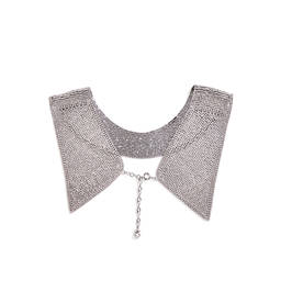 Marina Rinaldi Crystal Chain Mail Collar Silver  - Plus Size Collection