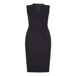 MARINA RINALDI BLACK CROSS FRONT DRESS WITH OPTIONAL SLEEVES - Plus Size Collection
