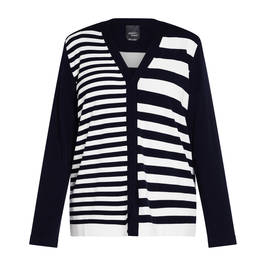 Persona by Marina Rinaldi Stripe Cardigan Navy and White  - Plus Size Collection